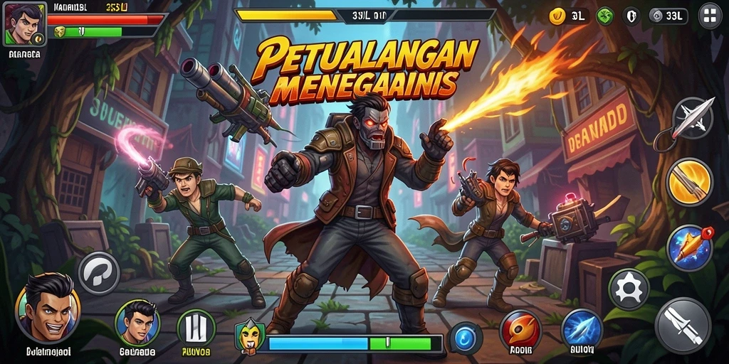 Tangkapan layar dari gameplay seru 33L dengan karakter aksi.