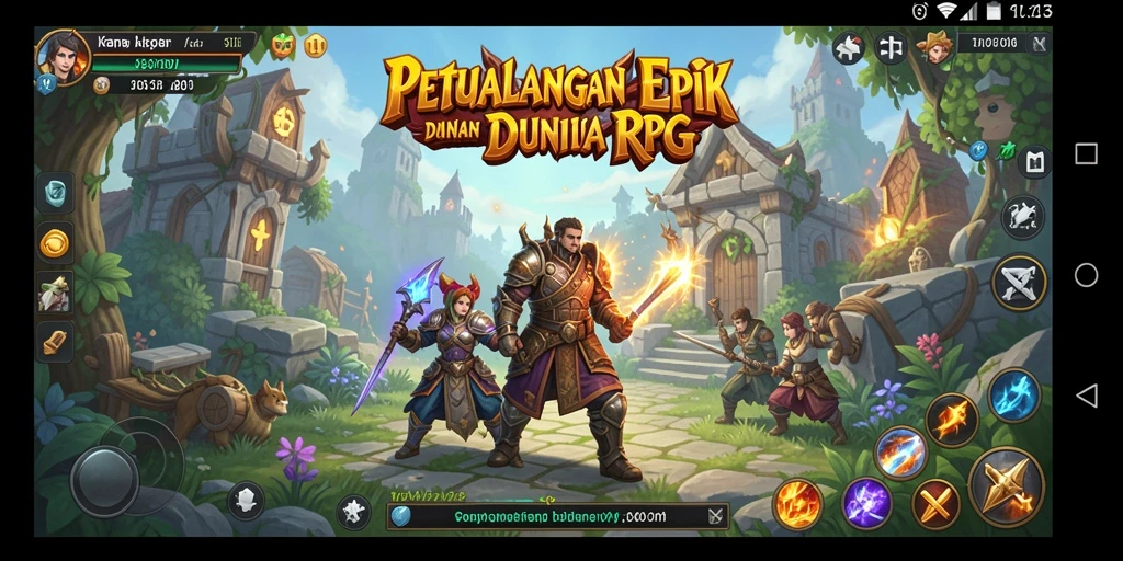Screenshot gameplay 8II menampilkan pertempuran RPG yang mendebarkan.