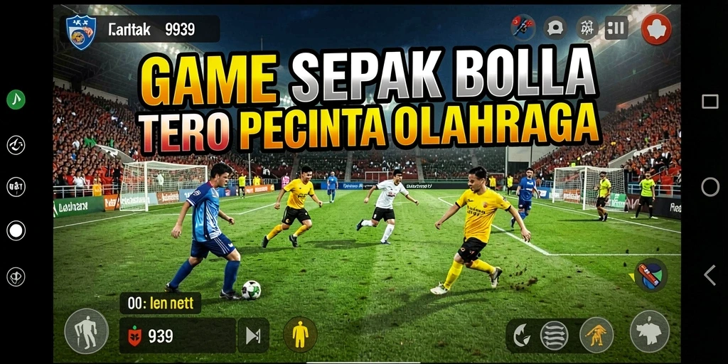 Tampilan gameplay menegangkan dalam pertandingan sepak bola.