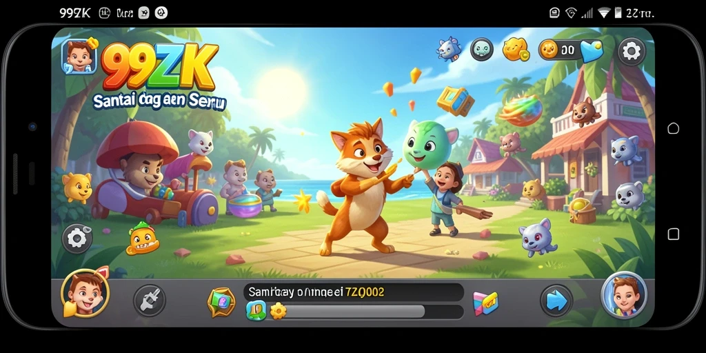 Tampilan gameplay 99ZK yang seru dan penuh warna.