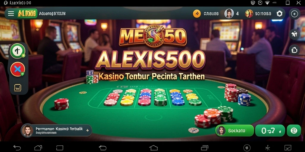 Tampilan gameplay ALEXIS500 yang menarik dengan suasana kasino.