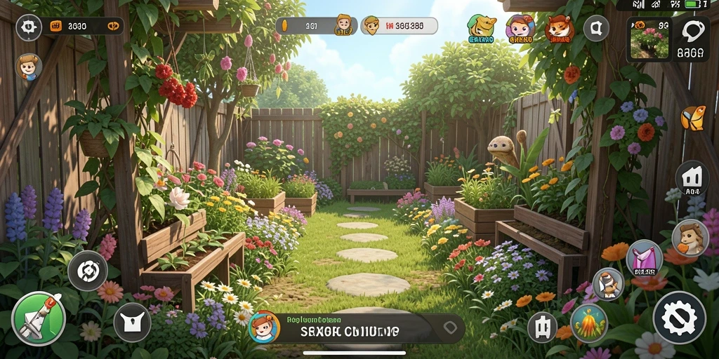 Tampilan gameplay menarik dengan ladang yang subur di API77.