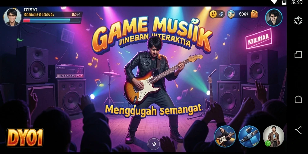 Screenshot DYO1 menampilkan gameplay musik yang seru dan interaktif.