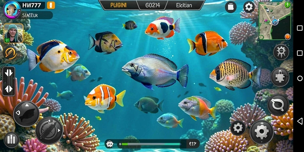 Gameplay seru HW777, menangkap ikan di lautan lepas.
