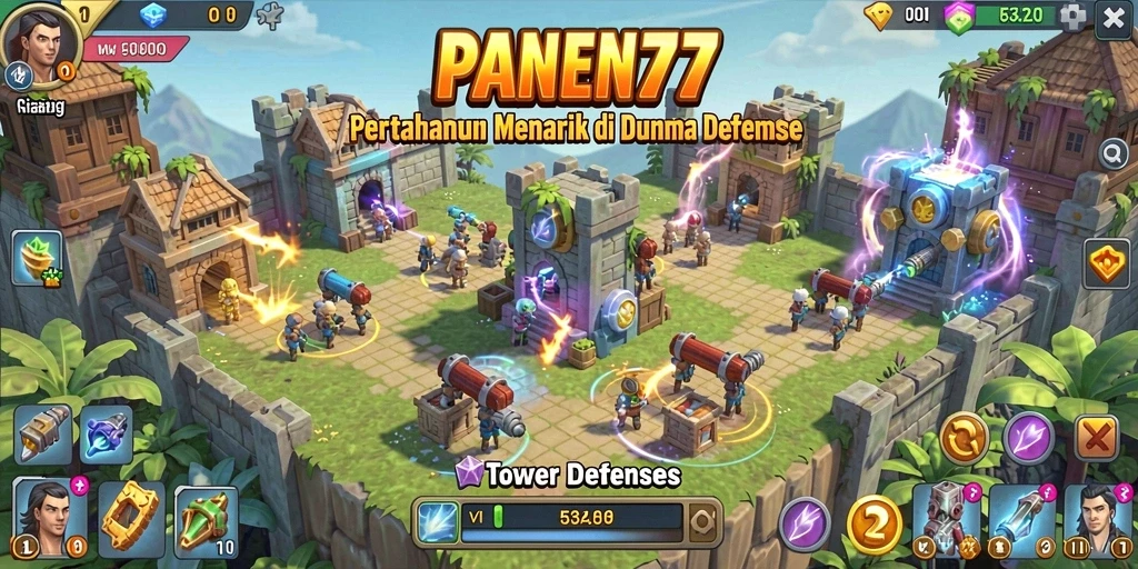 Screenshot gameplay Tower Defense PANEN77 dengan aksi seru.