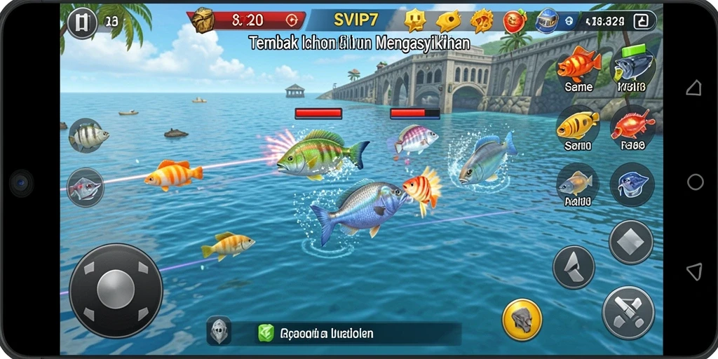 Screenshot utama dari gameplay seru Tembak Ikan SVIP7.