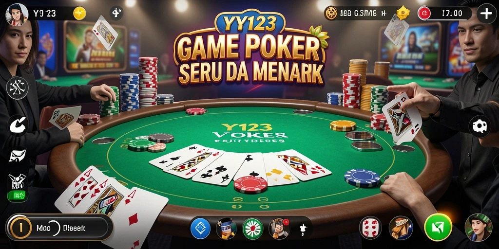Tampilan gameplay YY123 yang mengasyikkan saat bermain poker.