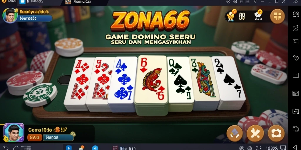 Screenshot gameplay ZONA66 menunjukkan aksi seru bermain Domino.